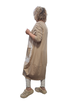 Jurk beige met print