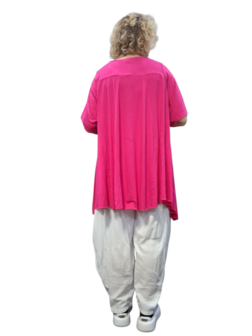 Basic-shirt-A-lijn-Fuchsia met deelnaden 