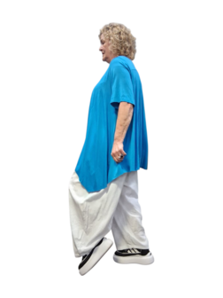 Basic shirt A-lijn Licht blauw met deelnaden