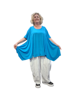 Basic shirt A-lijn Licht blauw met deelnaden