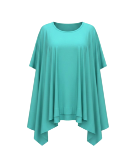 Basic-shirt-A-lijn-mintgroen met deelnaden