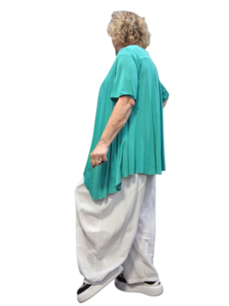 Basic-shirt-A-lijn-mintgroen met deelnaden