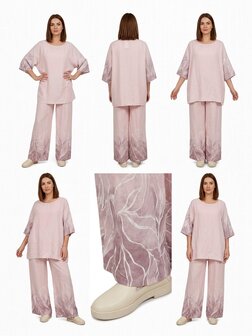 Leuk set roze met print