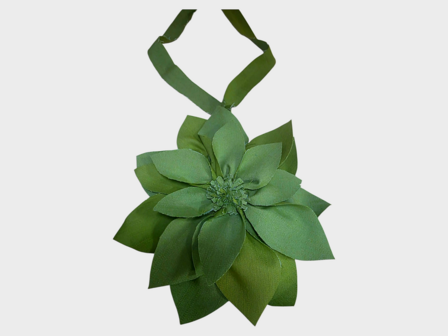 Handgemaakte ketting groen met bloem
