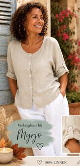 100% linnen blouse/vest zand