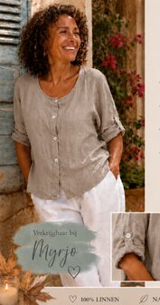 100% linnen blouse/vest taupe