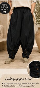 Broek zwart met decoratieve knoop details 