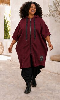 Stijlvol jasvest met capuchon bordeaux