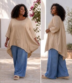 Shirt zand A-lijn asymmetrisch