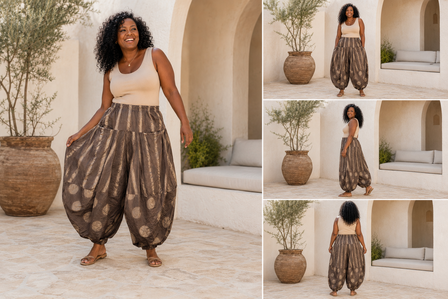 Ballonbroek bruin met leuke printdetails 