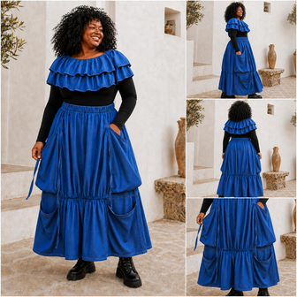 Myrjo Denim &ndash; Bijzondere Ballonrok met grote zakken💙