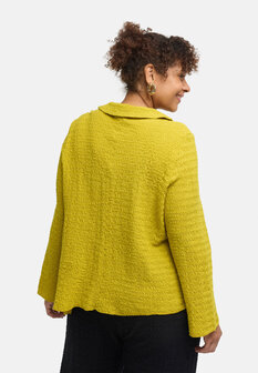'Marella' blouse &ndash; katoenmix, structuurstof limoen