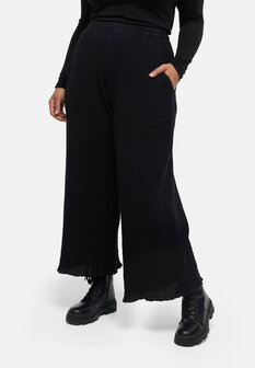 'Verona' broek &ndash; katoenmix, palazzobroek zwart