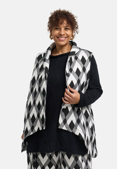 Larissa' Gilet - Grafisch Patroon, losse A-lijn