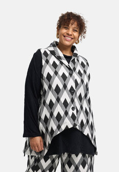 Larissa' Gilet - Grafisch Patroon, losse A-lijn