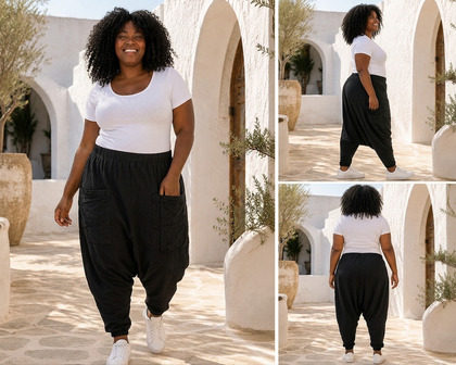 Curvy-Zouavebroek zwart