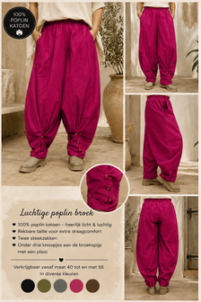 Broek framboos met Decoratieve Knoop Details 