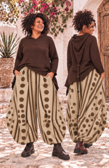 Ballonbroek Jersey Beige  met Leuke Printdetails 