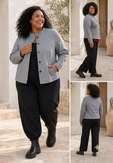 Blousejack Juline grijs denim stretch