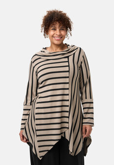 'Sienna'-tuniek - viscose-stretch, puntige zoom Beige 