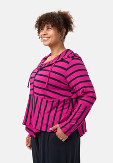 'Sienna' jacke /vest - viscose-stretch, streifenmix Pink