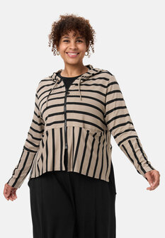 'Sienna' Jacke  / Vest - Viscose-Stretch, Strepenmix Beige
