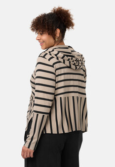 'Sienna' Jacke  / Vest - Viscose-Stretch, Strepenmix Beige