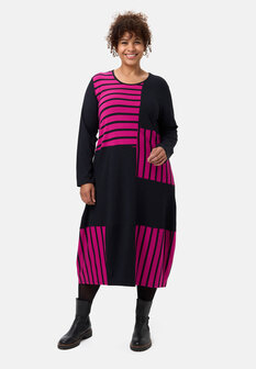 Jurk 'Sienna' - gestreepte look, Elegant en Chic Pink
