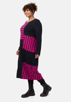 Jurk 'Sienna' - gestreepte look, Elegant en Chic Pink