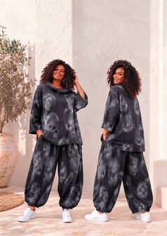 Tuniek Corduroy Grijs met Leuke Printdetails 