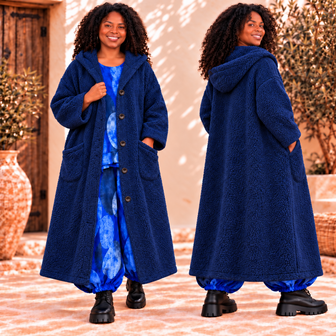 Blauw The Ultimate Cozy Teddy Coat &ndash; Oversized &amp; One-Size Curvy Luxe Jas