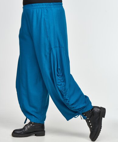 Kekoo  wijde ballonbroek blauw rekbare taille, steekzakken,