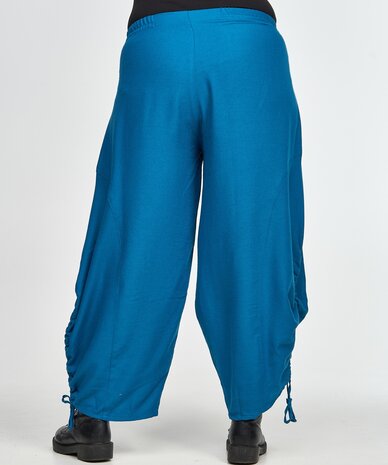 Kekoo  wijde ballonbroek blauw rekbare taille, steekzakken,