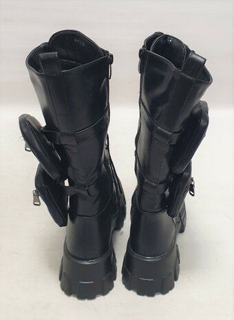Boots/laars, hoog, zwart,