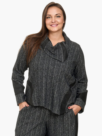 Tuniek met hangcol grijs/zwart