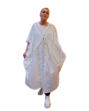 Elastane women trench coat offwhite