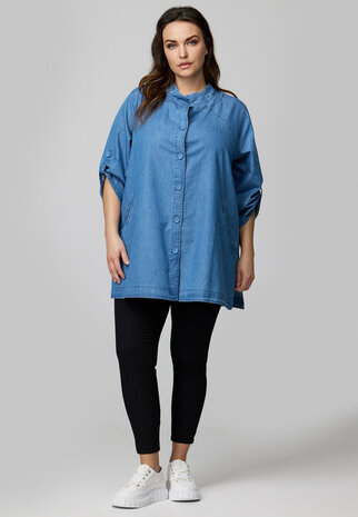 Denim blouse/vest Kekoo blauw 
