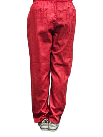 Broek La-Bass, rood, rekbare taille