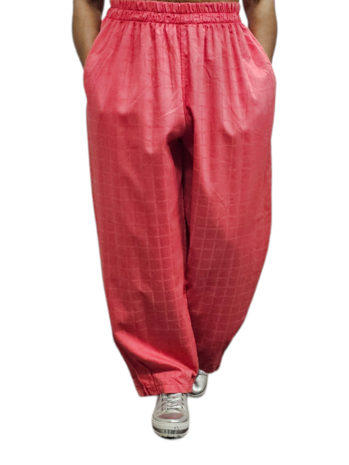 Broek La-Bass- roze- rekbare taille