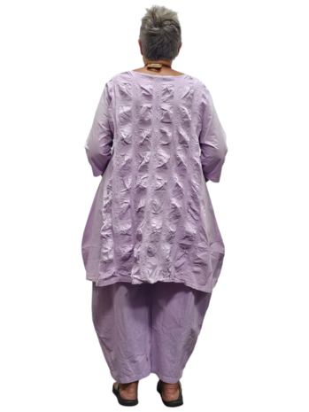 Tuniek met 7/8ste mouw  lila 100% cotton