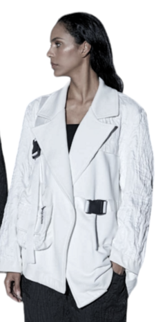 Women woven Jacket White