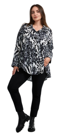 Kekoo Blouse 'Leona' zwart-wit