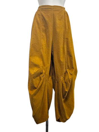 Ruime ballonbroek oker corduroy