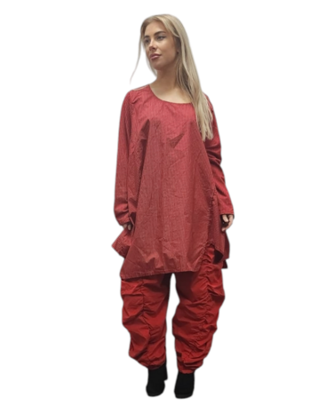 Leuke tuniek rood gestreept asymmetrische zoom