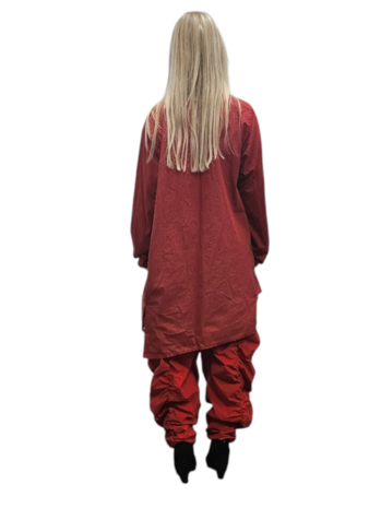 Leuke tuniek rood gestreept asymmetrische zoom