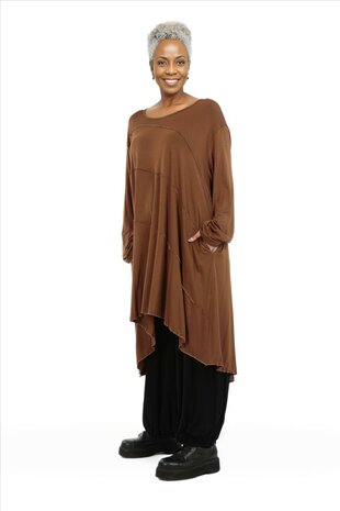 Tuniek/jurk  bruin van viscose