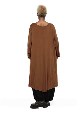 Tuniek/jurk  bruin van viscose