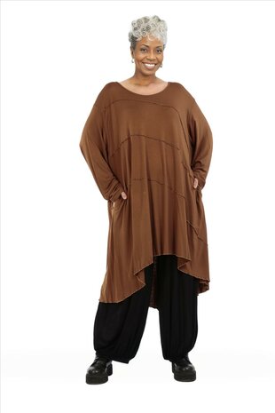 Tuniek/jurk  bruin van viscose