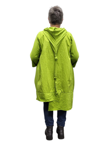 Tuniek asymmetrisch limegroen met puntmuts