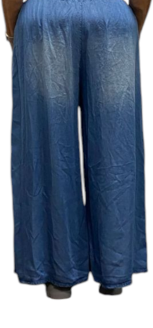 Ruime denimbroek, blauw stone washed